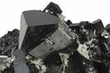Fluorescent Hyalite Opal on Lustrous Black Tourmaline (Schorl) #239685-1